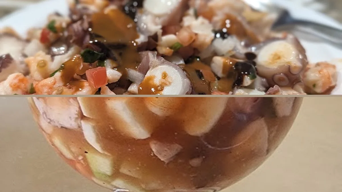 Mexican seafood dishes served in a basic space.