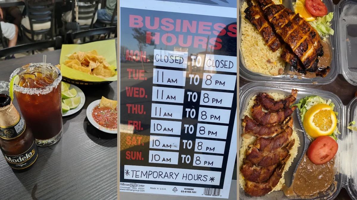 Mexican seafood dishes served in a basic space.